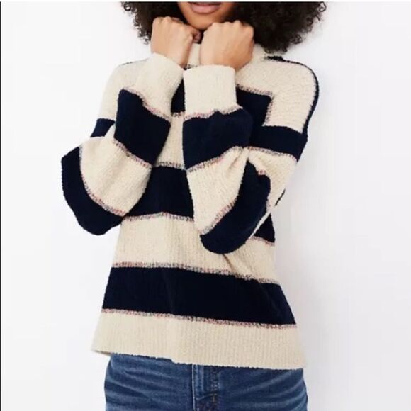 Madewell sweater - Striped Lakeville Pullover in‎ blue/cream Sweater Size XS - Picture 1 of 5